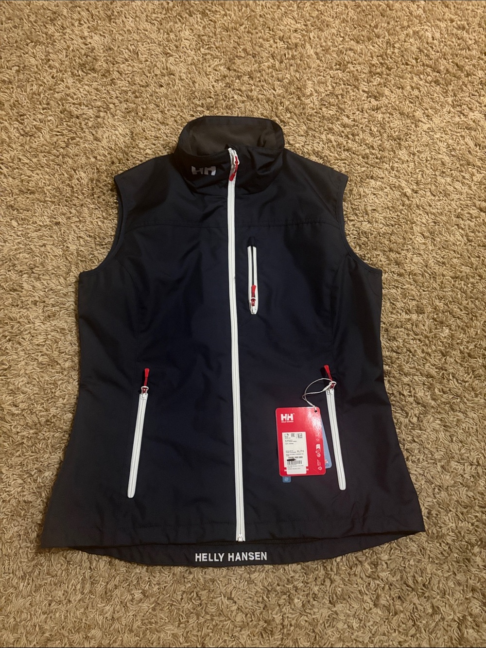 Helly Hansen Navy Softshell Women's Vest with White Zippers size  XL